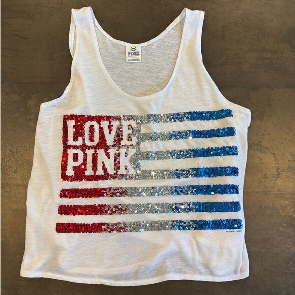 Victoria Secret Patriotic 4th July Flag Sequin Tank S Patriotic Flag America - Picture 1 of 3
